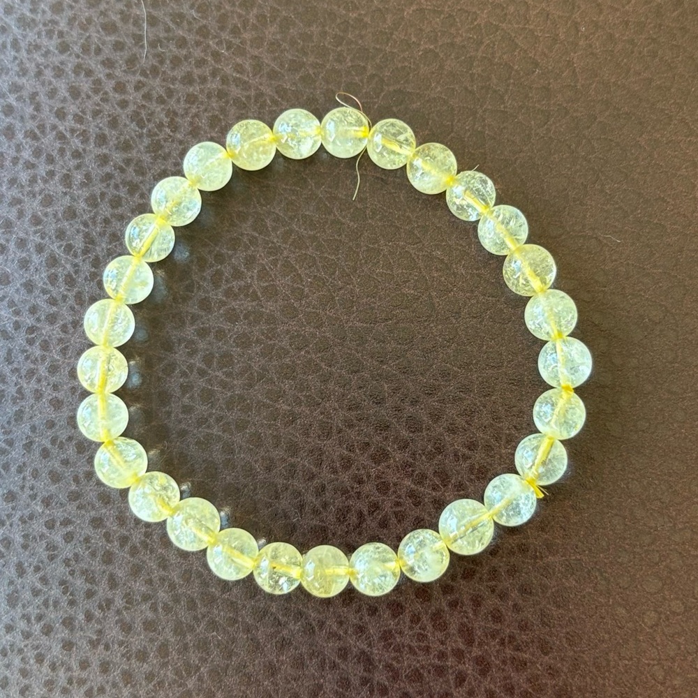 Citrine 8 inch round crystal bracelet with big beads and stretch, NWOT